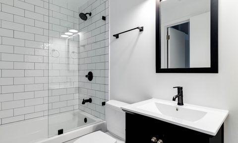 Small black and white bathroom design