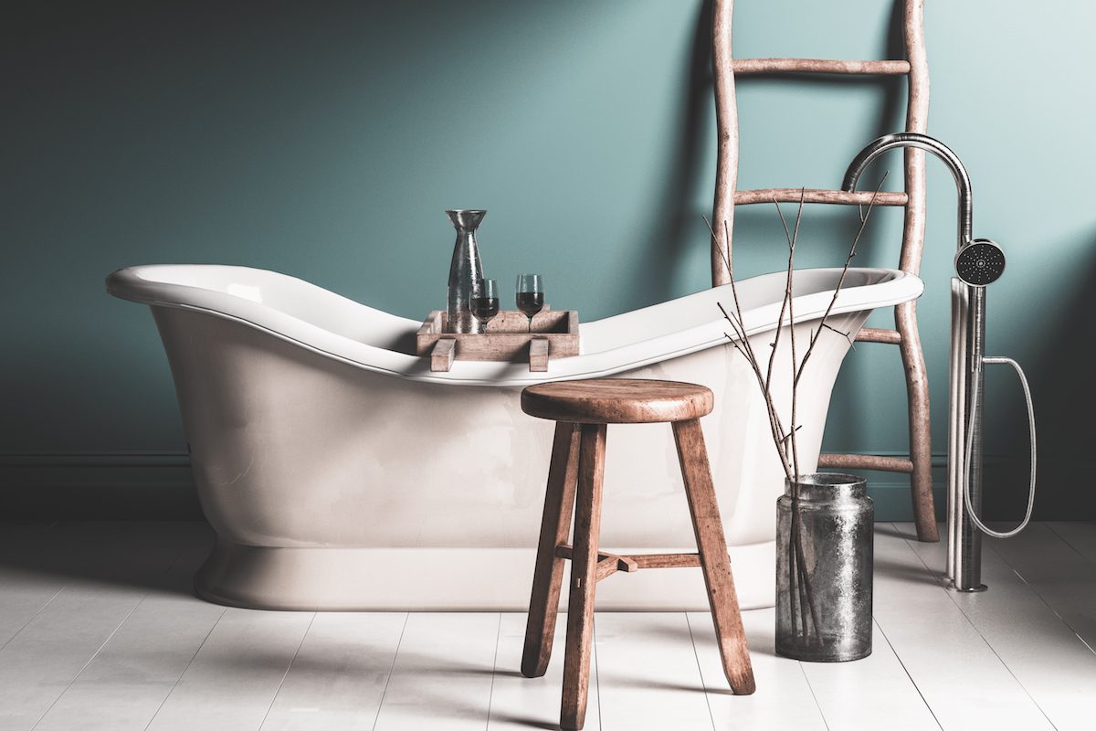 bathroom vintage ladder