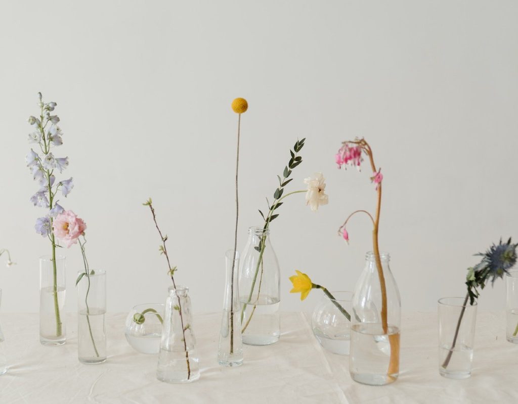 flowers in vases