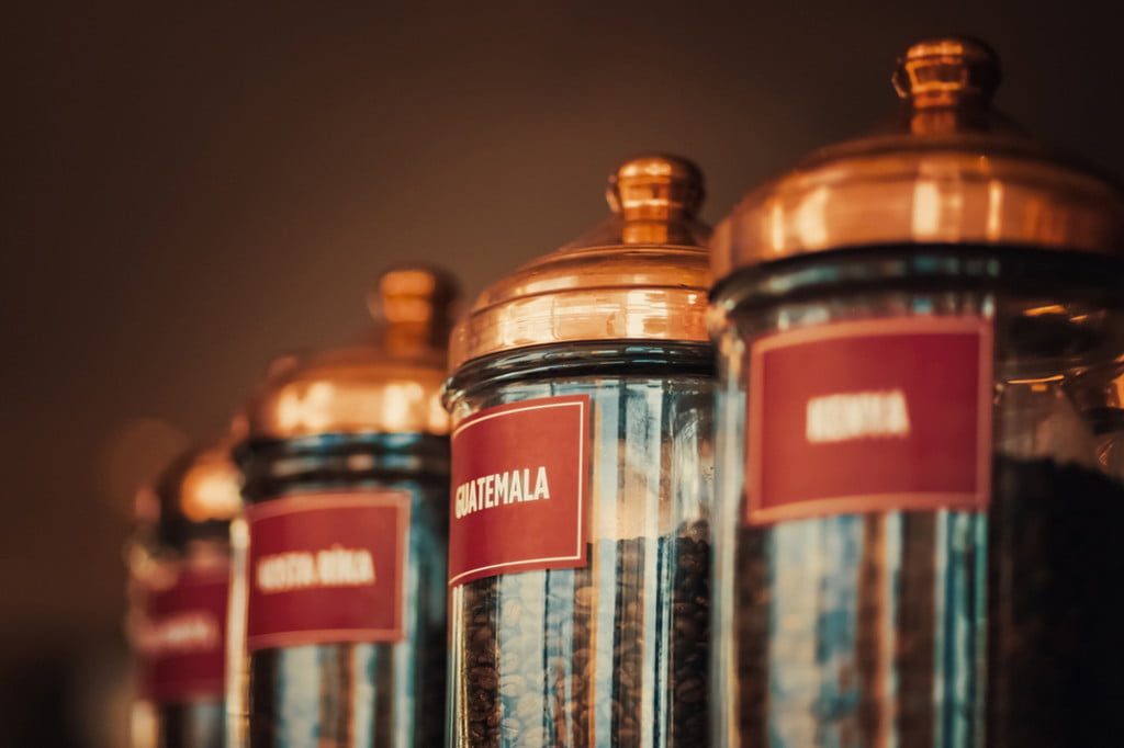 Glass coffee bean containers