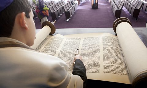 virtual bat bar mitzvah boy reading torah synagogue