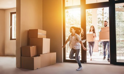 family moving into new home