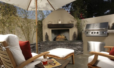patio diy cheap furniture and fireplace