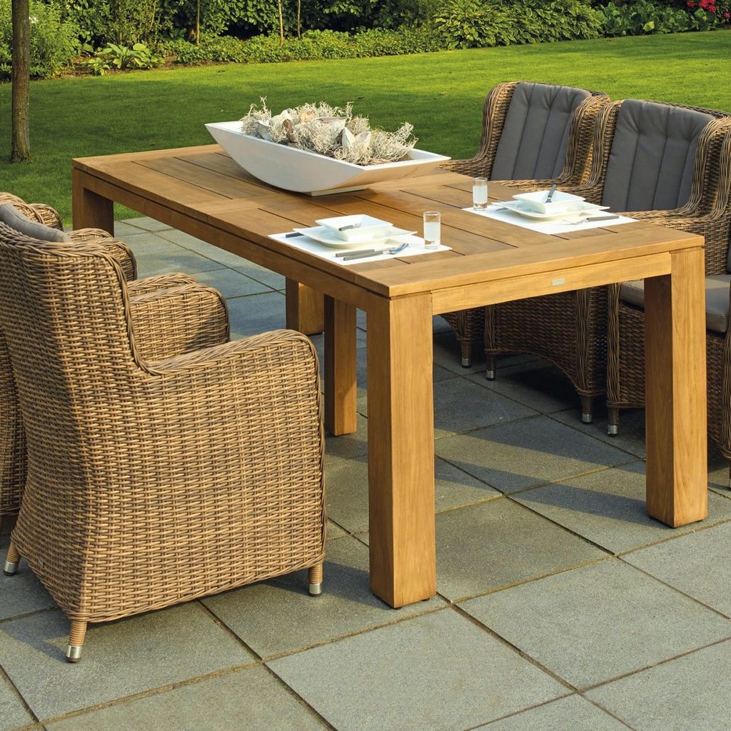 Patio with dining table