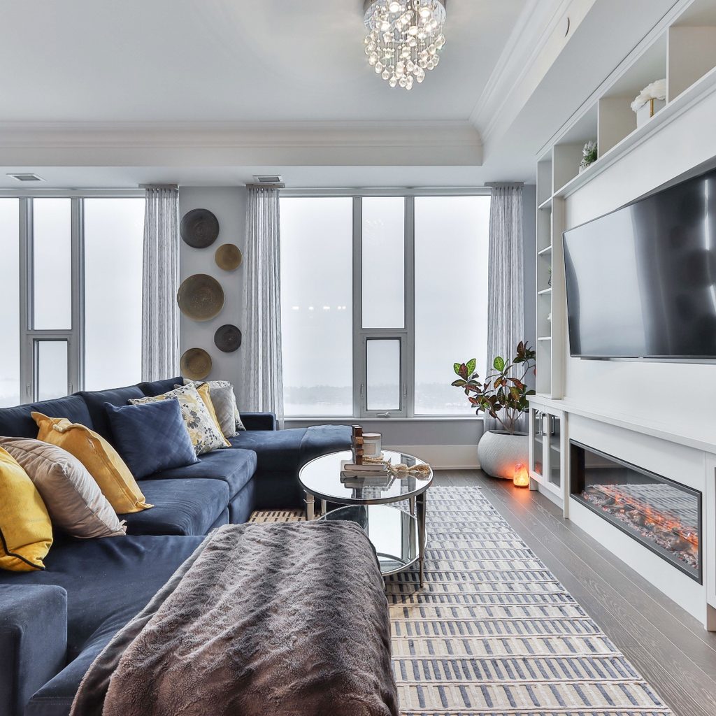 neat and organized living room