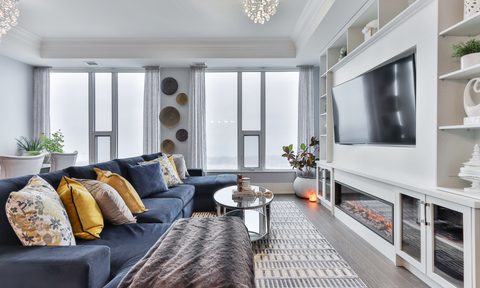 neat and organized living room