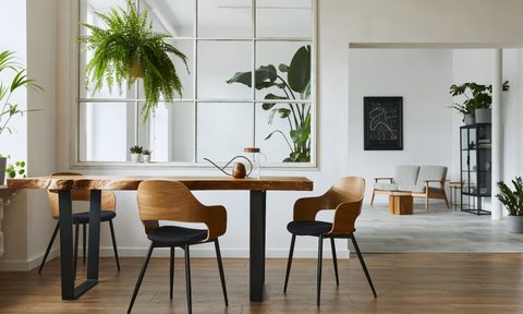 Dining room with mirror