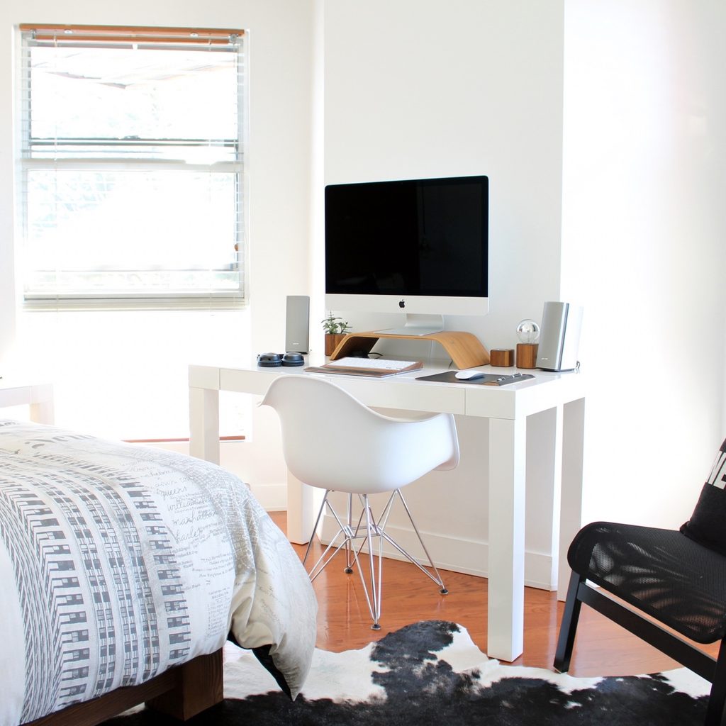 desk in bedroom
