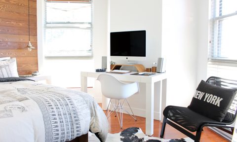 desk in bedroom