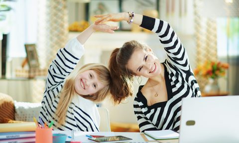 shared home office management mom daughter desk