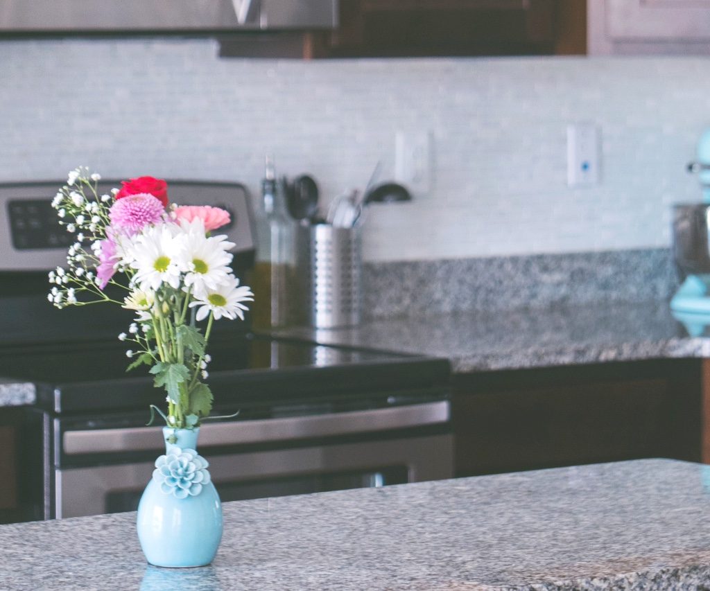 flowers on clean counter top