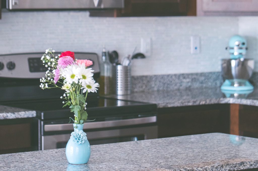 flowers on clean counter top