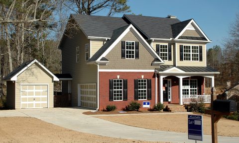 red and gray house
