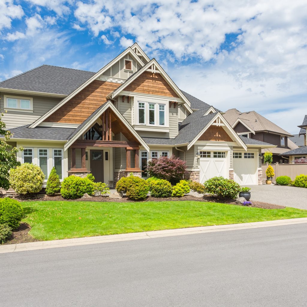 landscaped house front