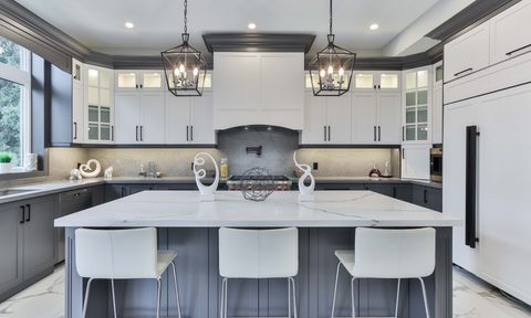 modern kitchen with painted trim