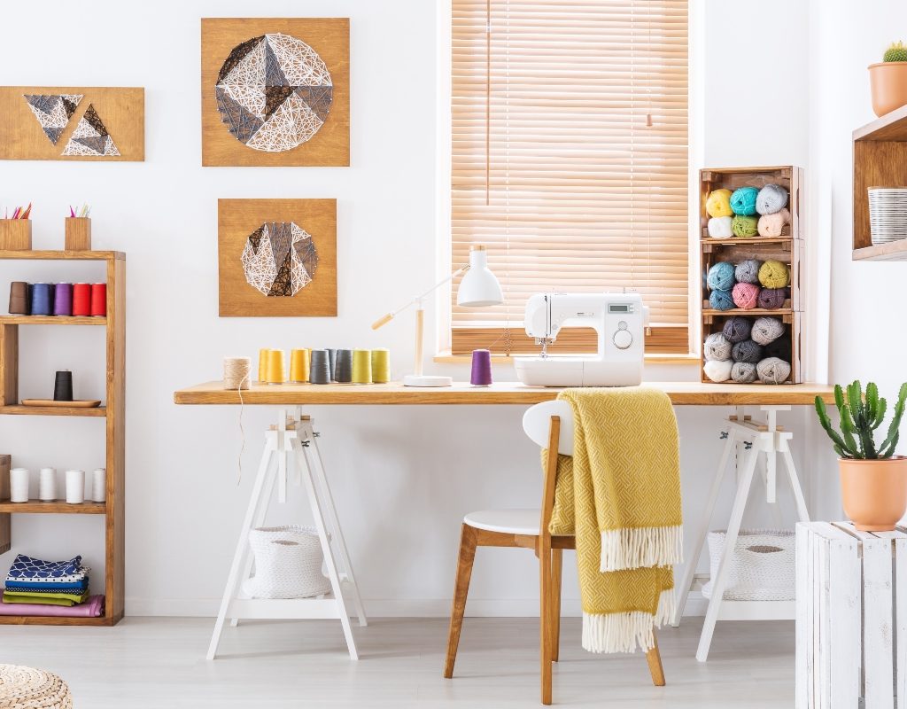 organized and clean craft room