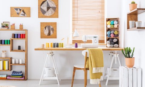 organized and clean craft room