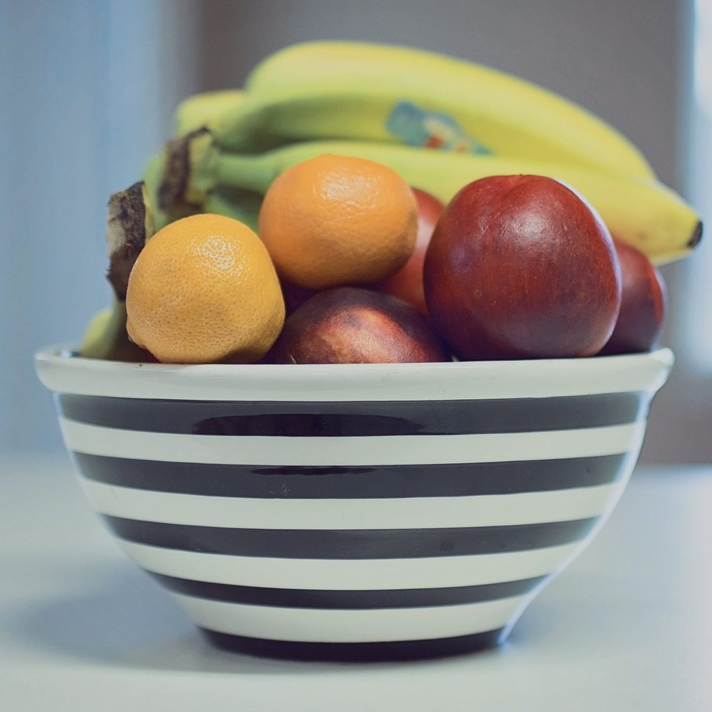 Bowl of fruit on a counter