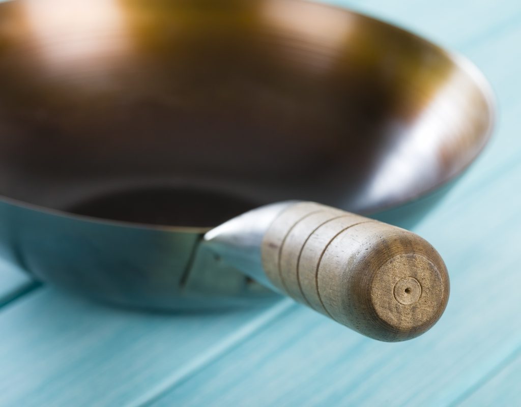 carbon steel pan closeup