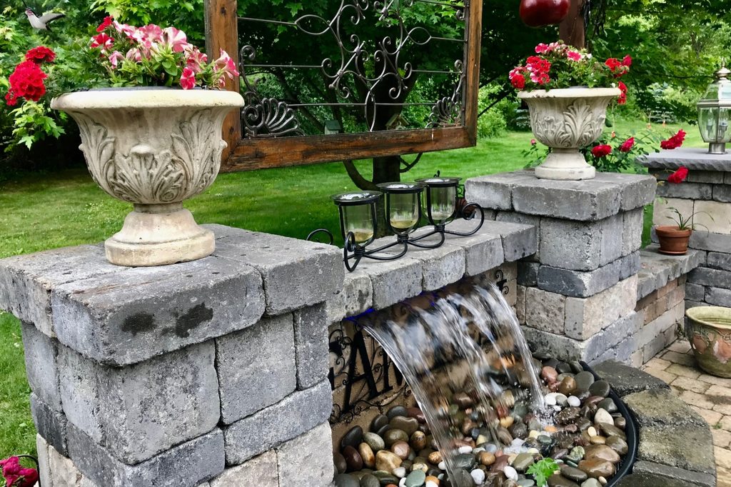 home garden waterfall water feature