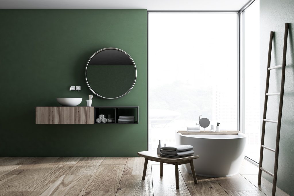 green bathroom