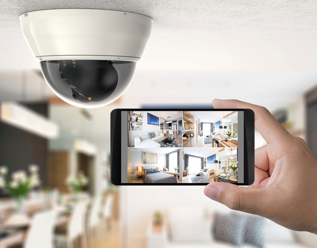 Security camera with iPhone monitoring system