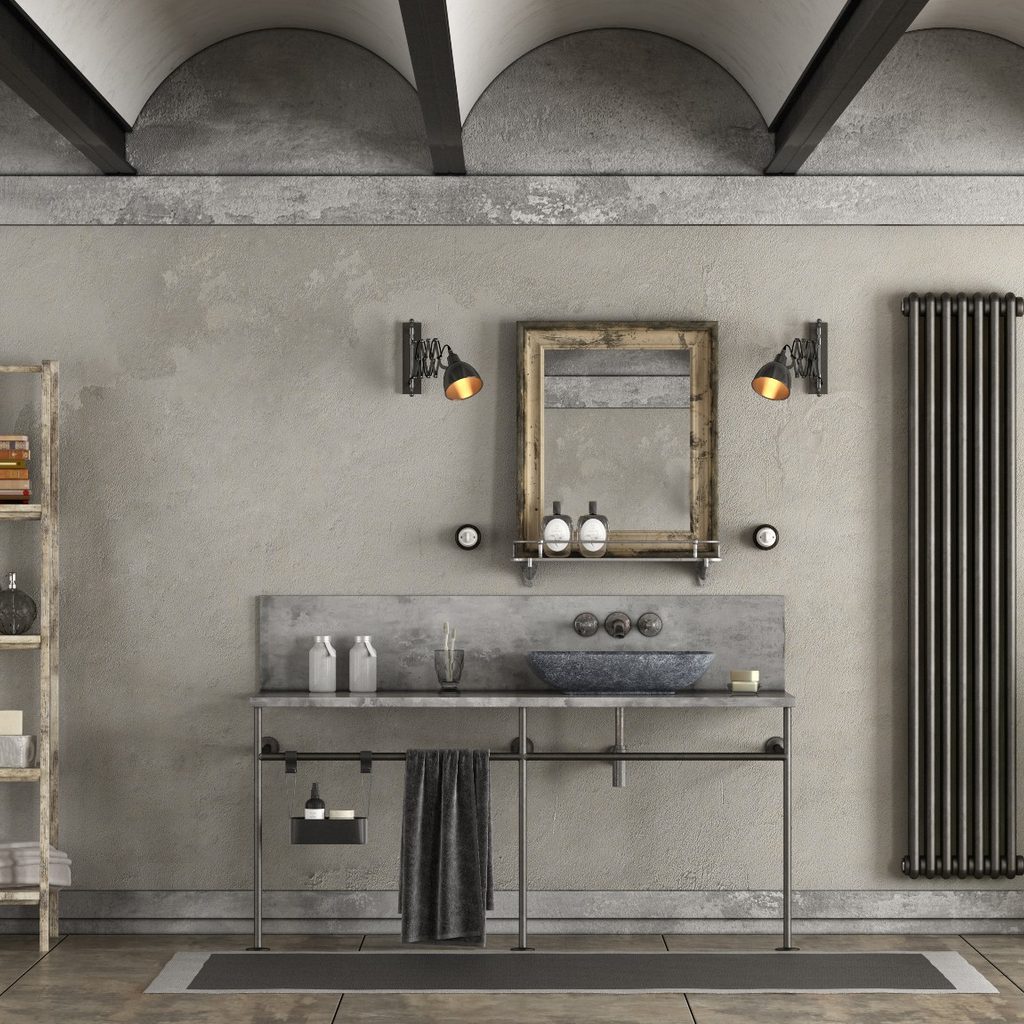 industrial style bathroom