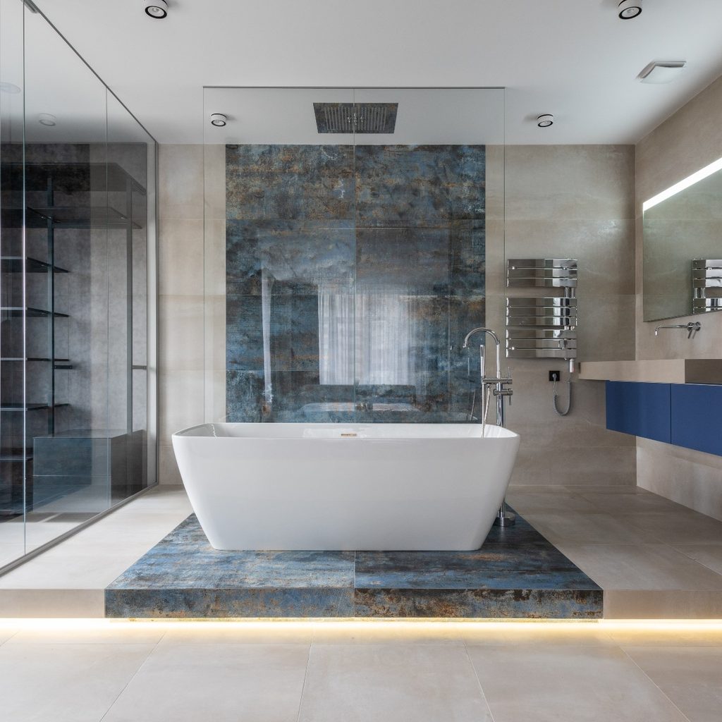 sleek modern bathroom