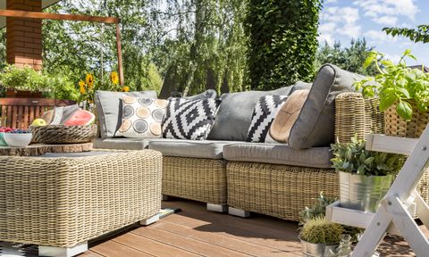 outdoor furniture on a deck