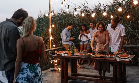 adult guests at an outdoor party