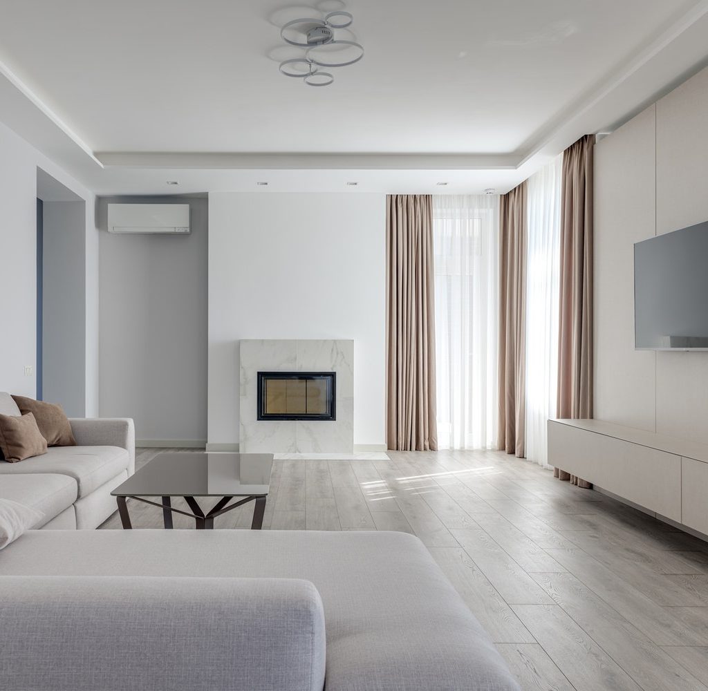 A clean and decluttered living space.