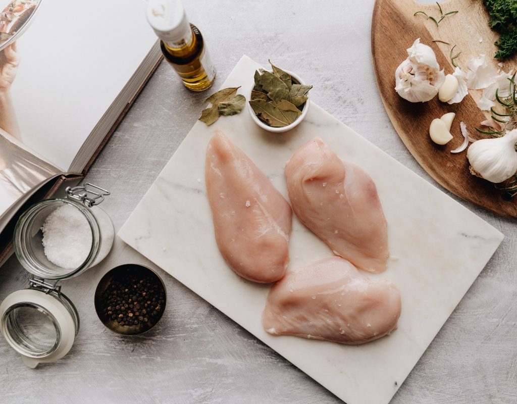 raw chicken breast with spices