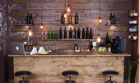 Rustic wood bar