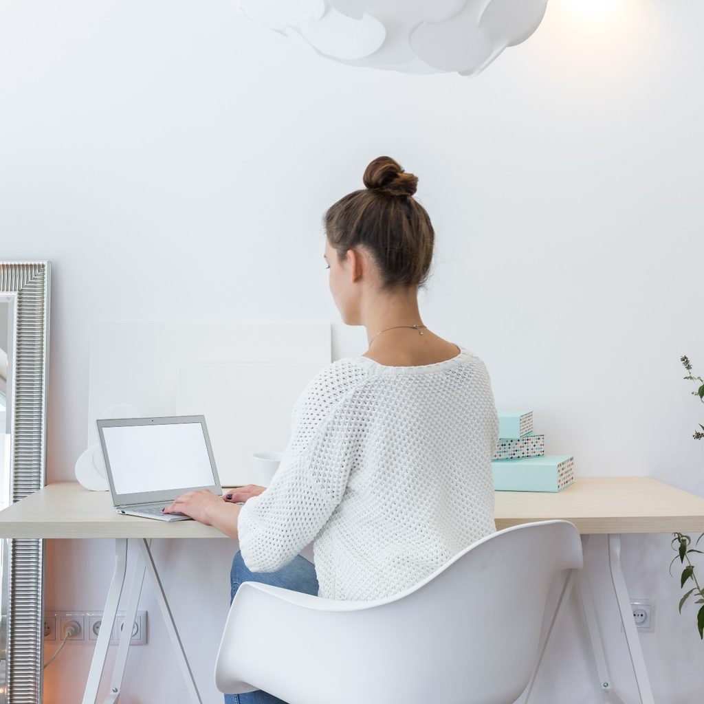 woman working in home office