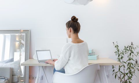 woman working in home office