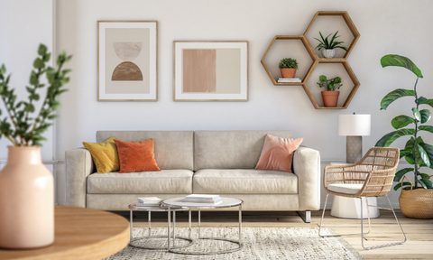 Area rug in living room