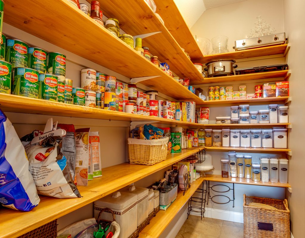 Organized pantry with cans and spices