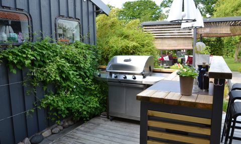 Small outdoor kitchen on a patio