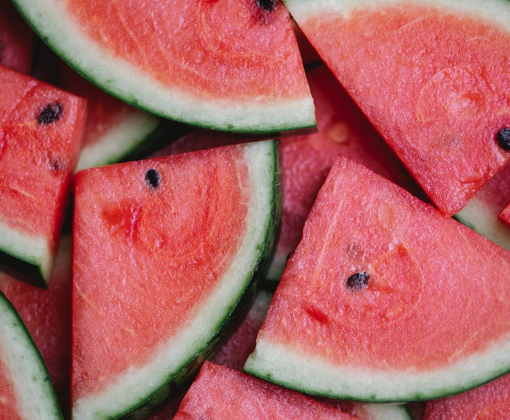 Watermelon triangles with rinds and seeds