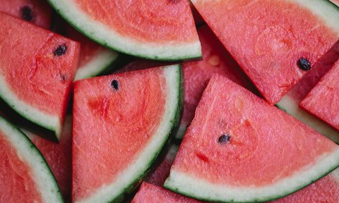 Watermelon triangles with rinds and seeds