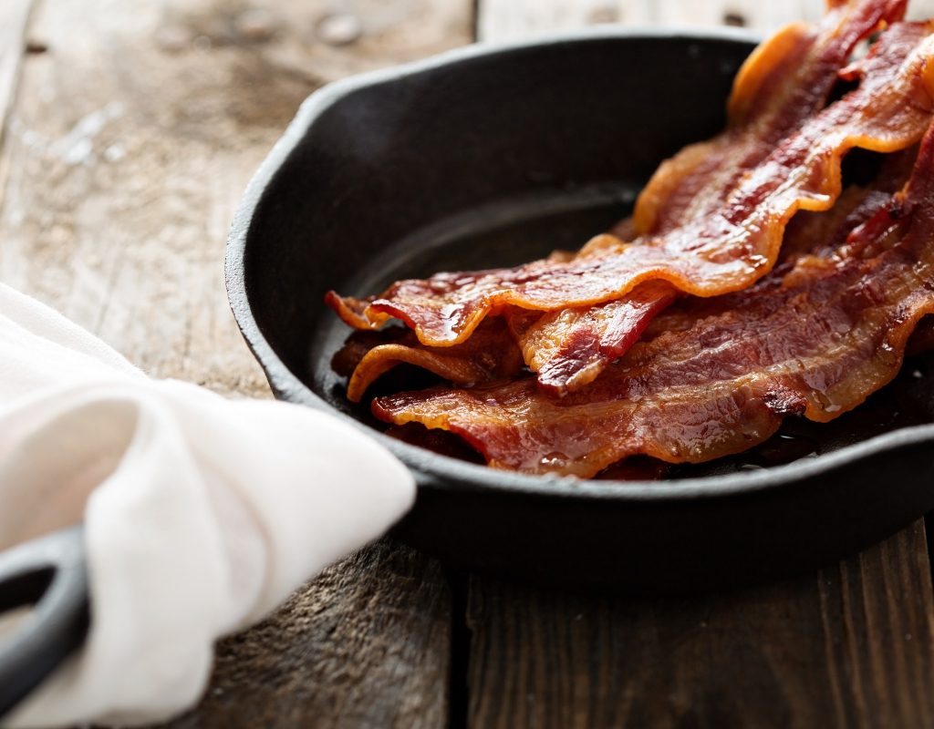 crispy bacon in a non stick pan
