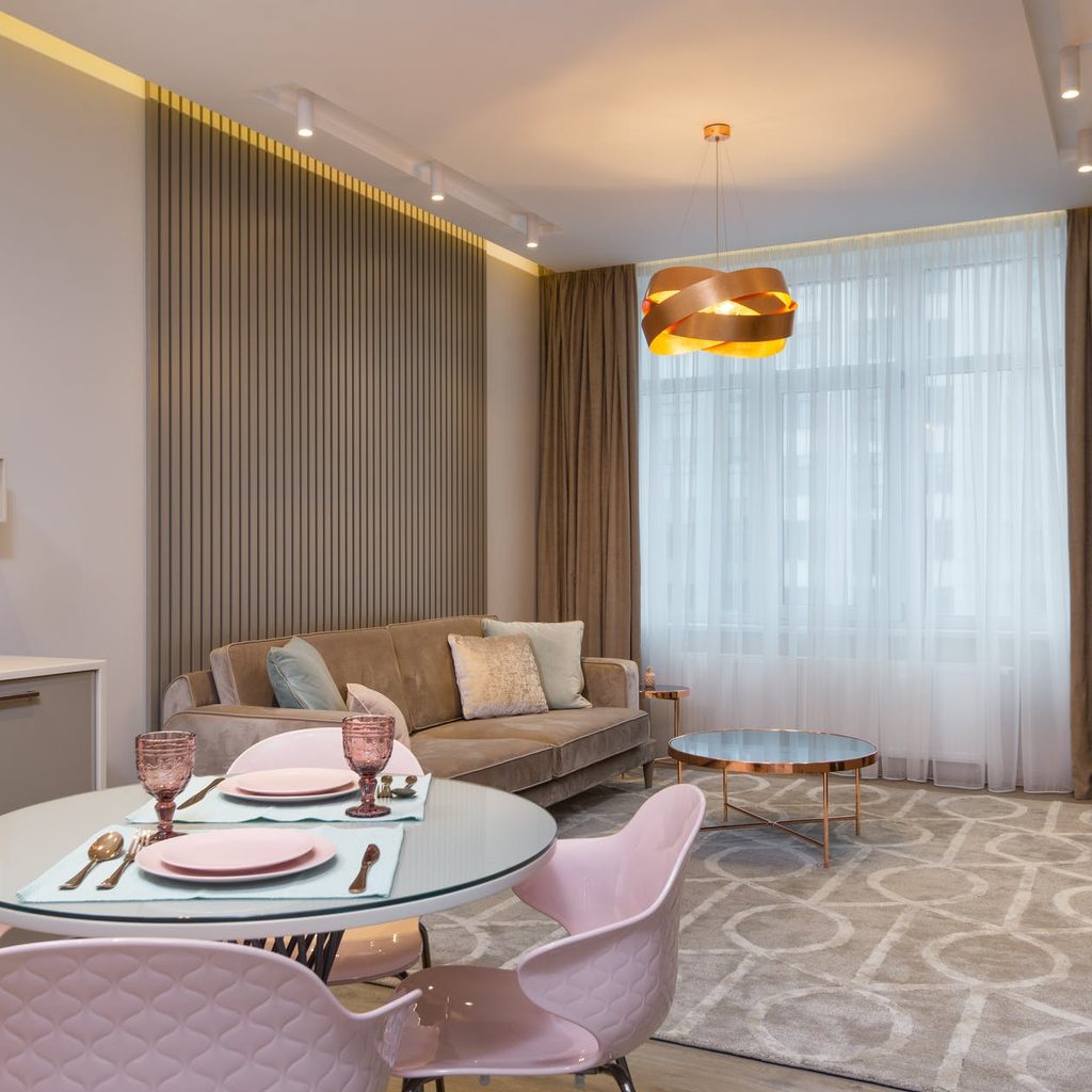 living room-dining room-table