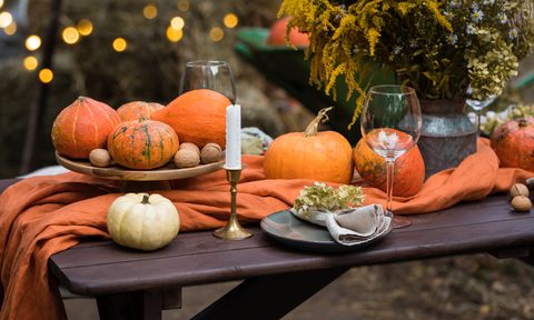 outdoor table centerpiece ideas pumpkins