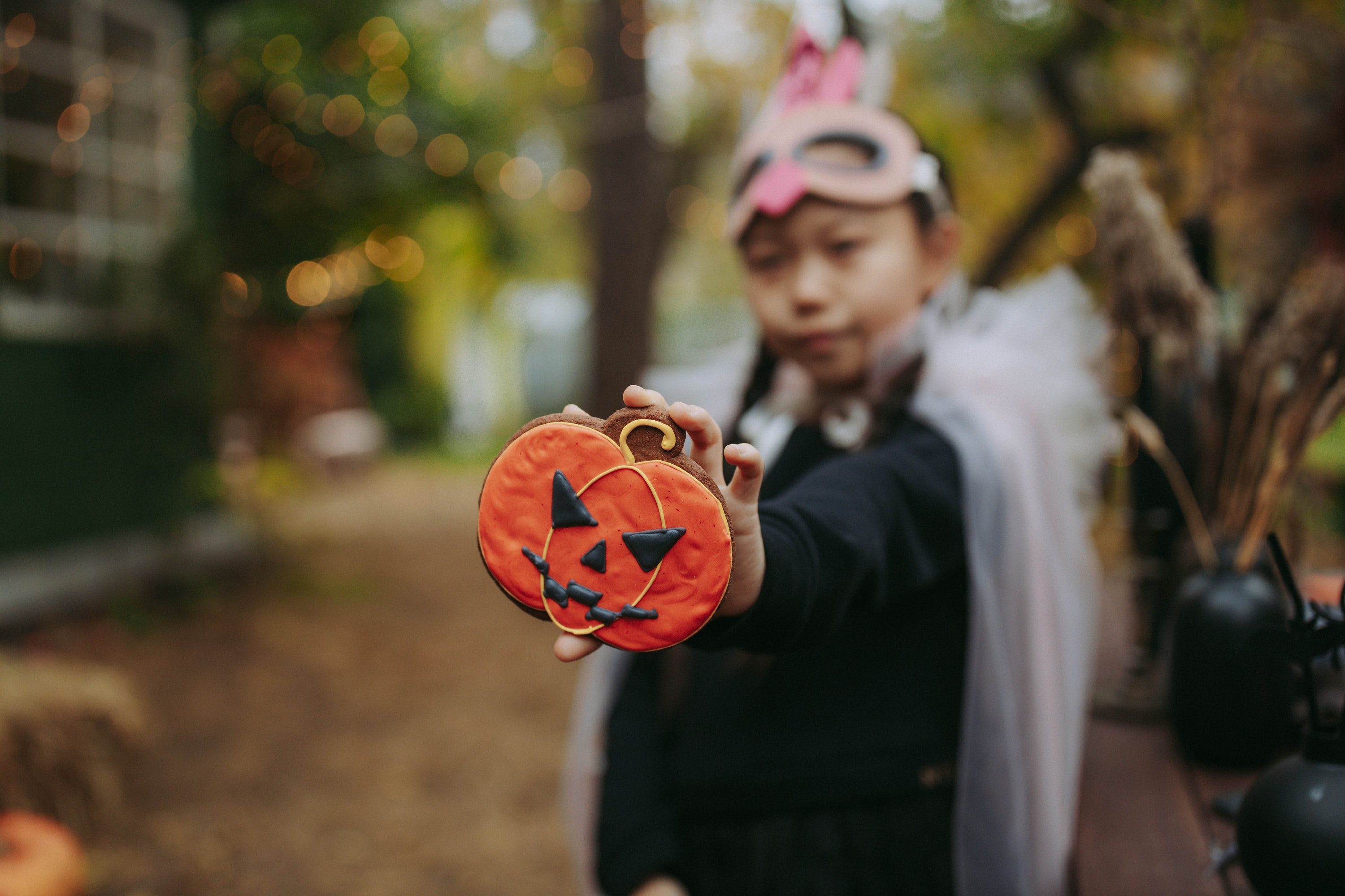 Asian kid going trick-or-treating