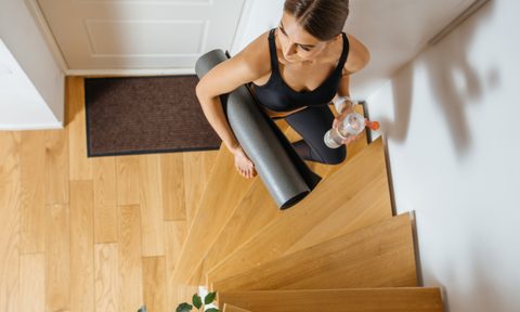 Young woman going to workout