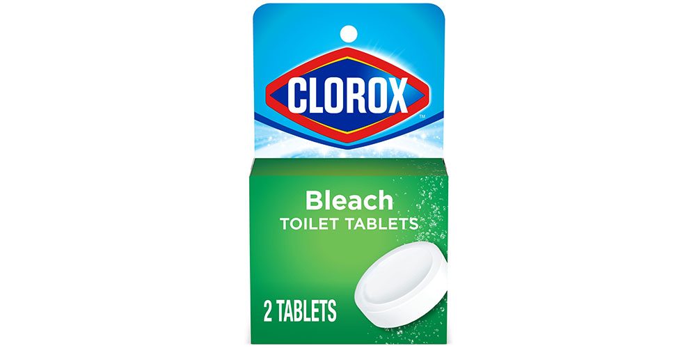 Clorox Ultra Clean Toilet Tablets Bleach on a white background.