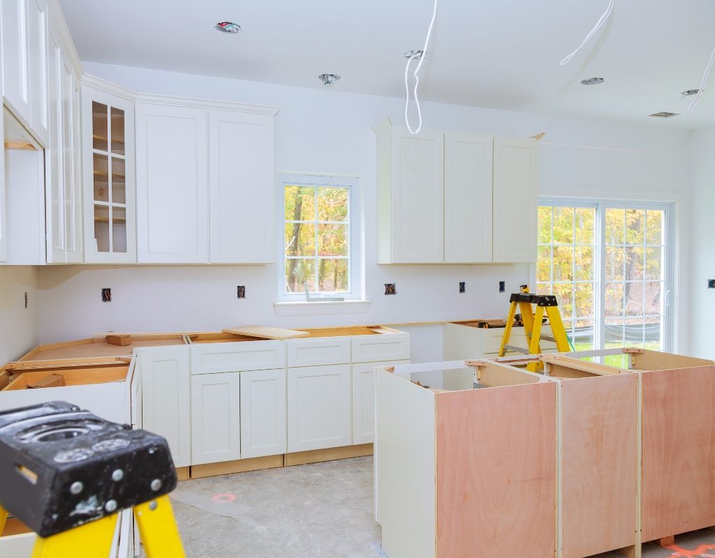 kitchen remodel with white cabinets