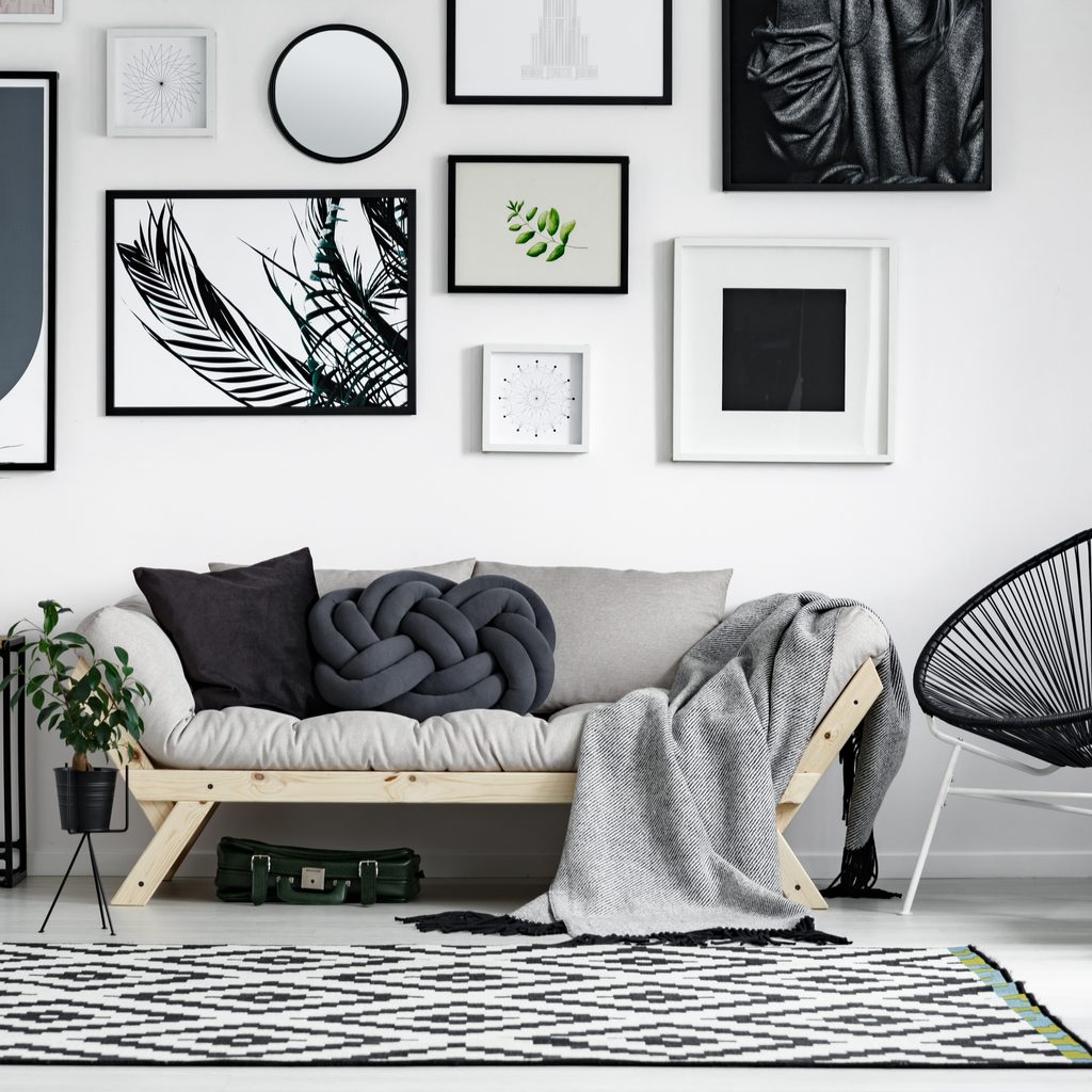 Chic wall art in a living room