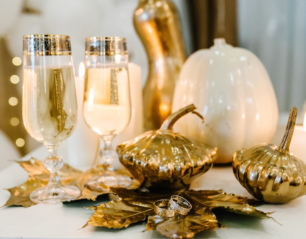 Copper-accented fall decor