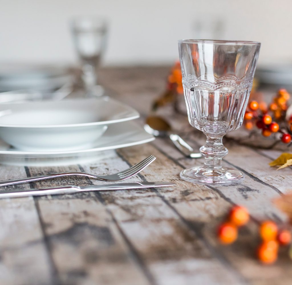 Gooseberries fall table decor on a distressed table